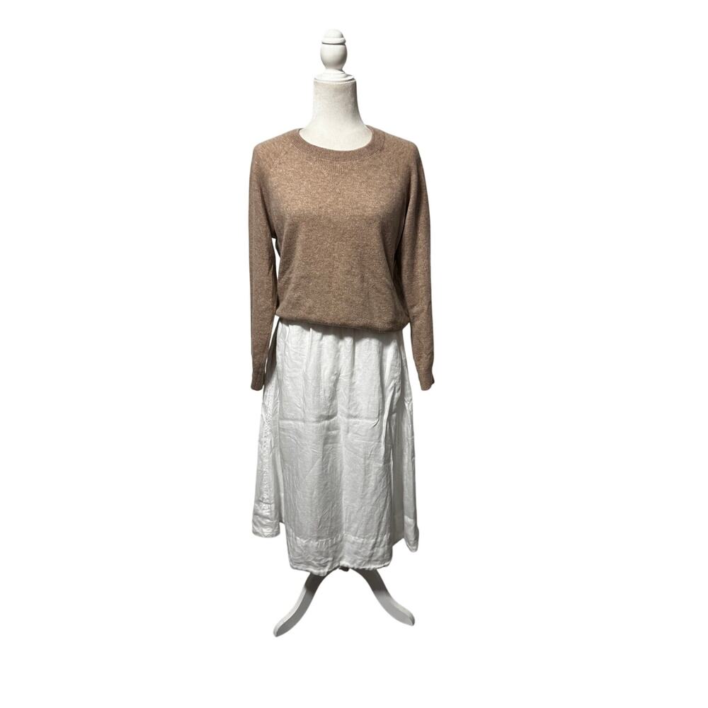 Quince Mongolian Cashmere Shrunken Sweatshirt Crewneck Sweater Oatmeal Size L